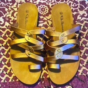 Tan Strappy Sandals by